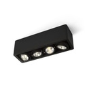 R54 up GU10 BLACK frame + WHITE int. + BLACK ring / Bulbs excl.      IP20