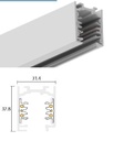 3~ Eutrac Onetrack  Surface track, white - 2000mm
