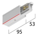 3~ Eutrac Onetrack end feed left, white