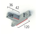 3~ Eutrac Onetrack T-coupler outside left, black